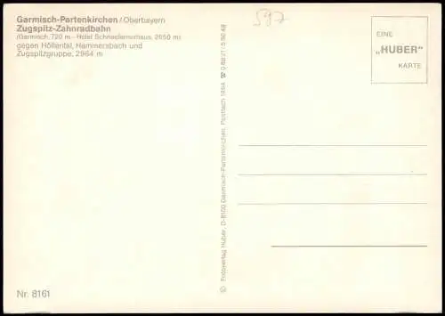 Verkehr & Eisenbahn Zugspitz-Zahnradbahn Garmisch-Partenkirchen Oberbayern 1980