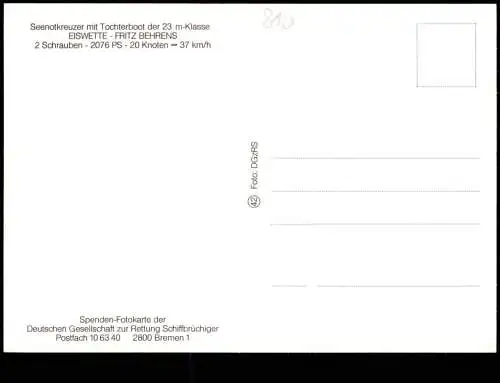 Seenotkreuzer mit Tochterboot d. 23 m-Klasse EISWETTE FRITZ BEHRENS 1980