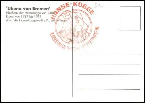 Segelschiff Ubena von Bremen Hansekogge von 1380 1980  Bordstempel des Schiffes