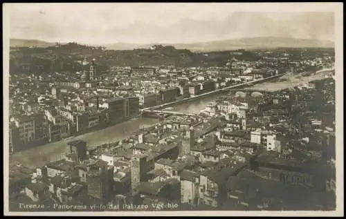 Cartolina Florenz Firenze Panorama visto dal Palazzo Vecchio 1920