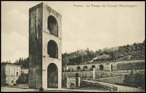 Cartolina Florenz Firenze Le Rampe del Piazzale Michelangiolo 1910