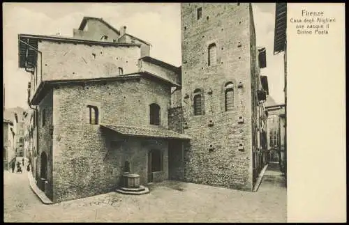 Florenz Firenze Casa degli Alighieri ove nacque il Divino Poeta 1910