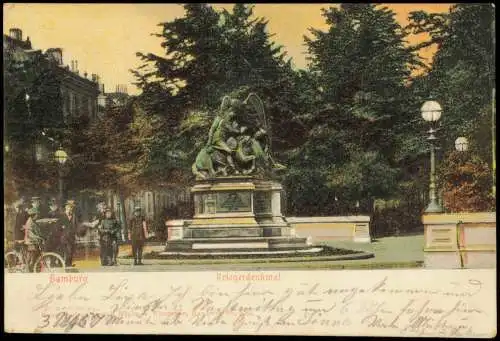 Ansichtskarte Hamburg Partie am Krieger-Denkmal Kriegerdenkmal 1906