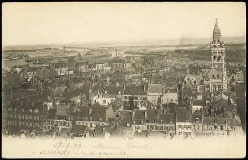 Dünkirchen Dunkerque Vue panoramique, Panorama Stadt-Ansicht 1900