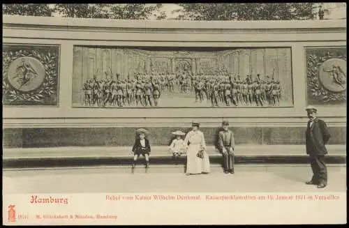 Hamburg Relief Kaiser Wilhelm Denkmal Kaiserproklamation 1871 in Versailles 1900