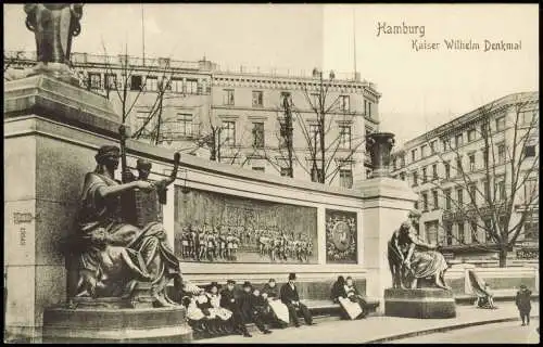 Ansichtskarte Hamburg Kaiser Wilhelm Denkmal 1900