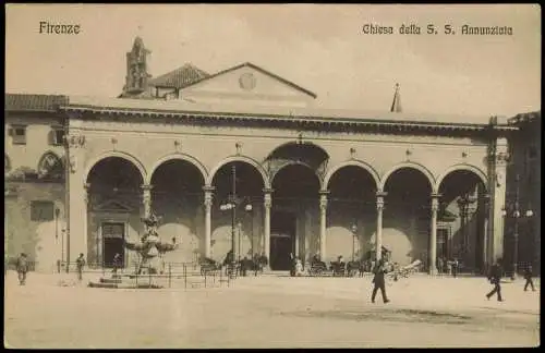 Cartolina Florenz Firenze Kirche (Chiesa della S.S. Annunziata) 1913