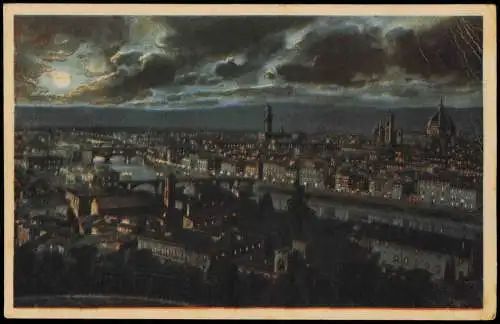 Florenz Firenze Panorama-Ansicht, Stimmungsbild Abend mit Wolken 1937