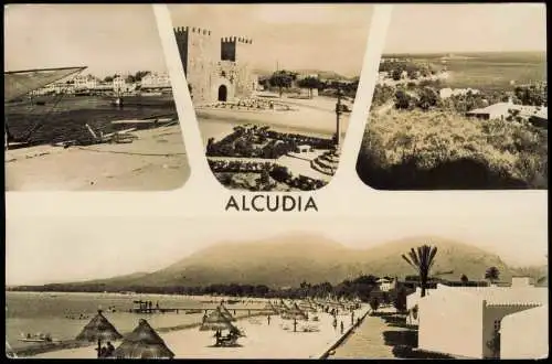 Puerto de Alcudia Mehrbildkarte mit alten Ortsansichten (Mallorca) 1960