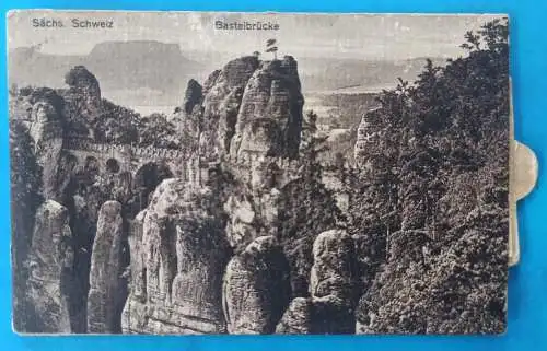 Ansichtskarte Rathen Folder Mehrbild Sächsische Schweiz 1922 Leporello