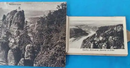 Ansichtskarte Rathen Folder Mehrbild Sächsische Schweiz 1922 Leporello