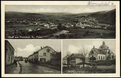 Ansichtskarte Pronsfeld 3 Bild Stadt, Kirche, Straße Kr. Prüm 1932