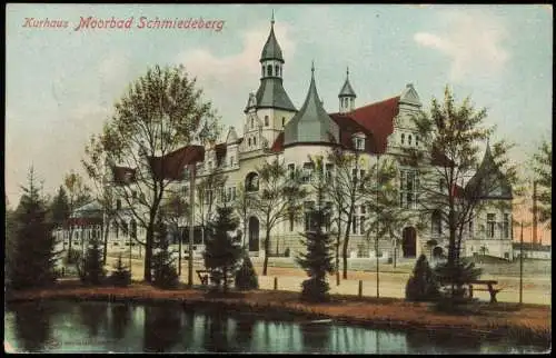 Ansichtskarte Bad Schmiedeberg Straßpartie am Kurhaus 1928