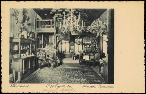 Marienbad Mariánské Lázně Café Egerländer. Altdeutsches Prunkzimmer. 1929