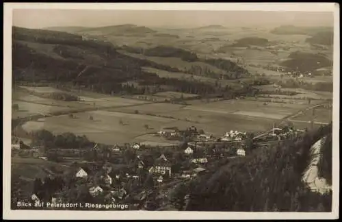 Postcard Petersdorf (Riesengebirge) Piechowice Blick auf die Stadt 1927