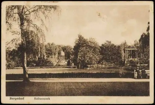 Ansichtskarte Bergedorf-Hamburg Rathauspark 1927