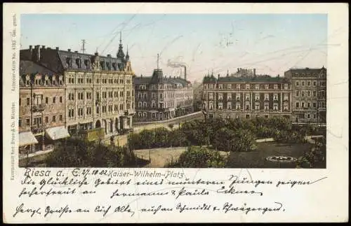 Ansichtskarte Riesa Kaiser-Wilhelm-Platz 1902