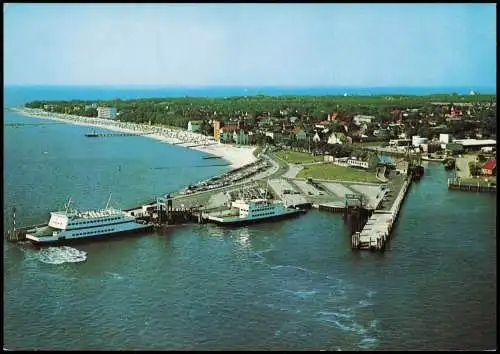 Ansichtskarte Wyk (Föhr) Luftbild Schiffe Hafen vom Flugzeug aus 1976