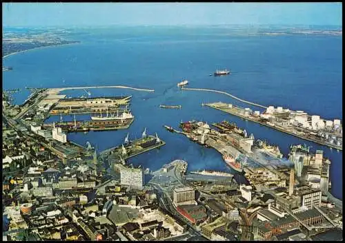 Postcard Aarhus Luftbild von Aarhus Hafen Luftfoto af Aarhus Havn 1979