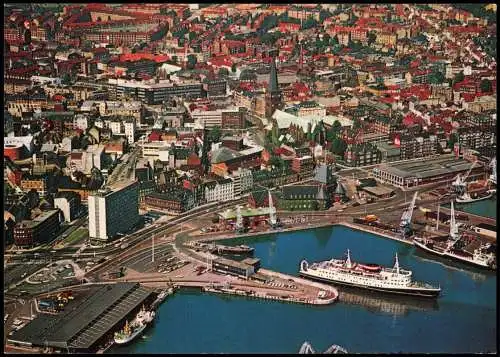 Postcard Aarhus Luftfoto (Luftaufnahme) Zentrum vom Flugzeug aus 1979