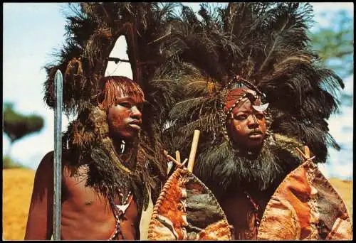 Postcard Menschen Typen Kenia Masai Warriors Kenya Afrika Africa 1980