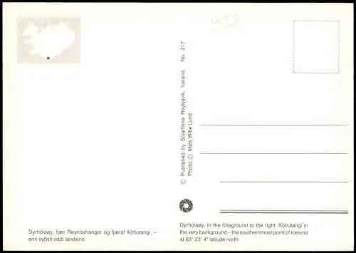 Island Iceland Dyrhólaey, fjær Reynisdrangar og fjærst Kötlutangi 1980