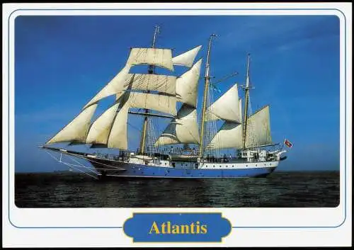 Ansichtskarte  Segelschiff Barkentine "Atlantis" 1980