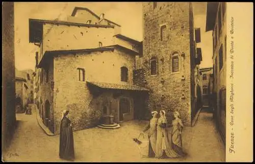 Florenz Firenze Case degli Alighieri Jncontro di Dante e Beatrice 1910