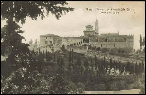 Cartolina Florenz Firenze Panorama del Convento della Certosa 1910