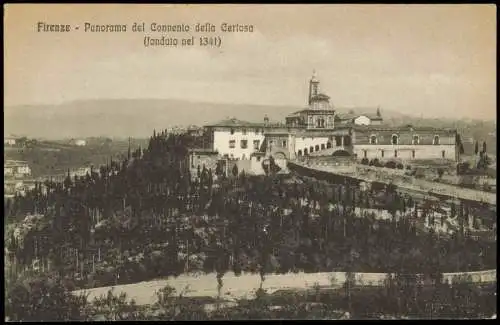 Florenz Firenze Firenze Panorama del Convento della Certosa 1910