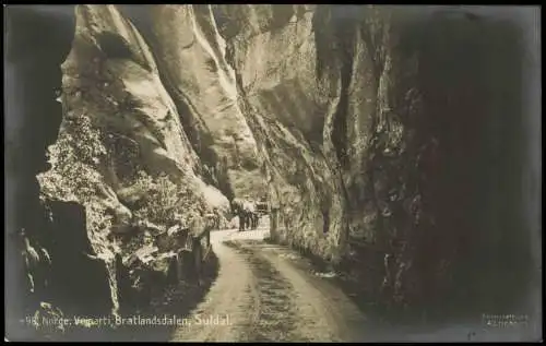 Norwegen Norge Verparti, Bratlandsdalen, Suldal, Felsen Schlucht 1910