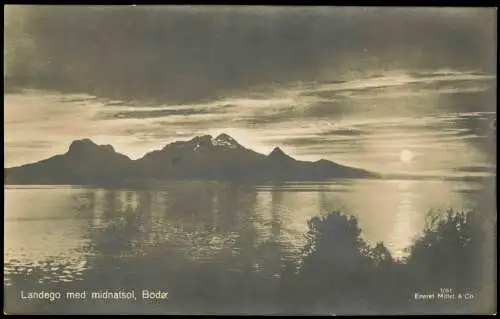 Norwegen Norge Norway Landego med midnatsol, Bodø, Mitternachtssonne 1910