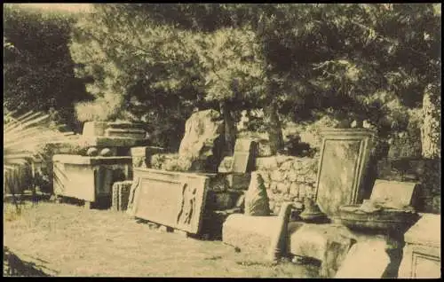 Postcard Porec Parenzo Lapidario nel tempio romano 1921  Istrien Istria