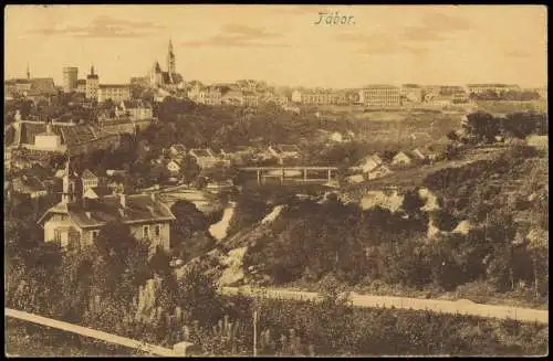 Postcard Tabor Tábor Stadtpartie 1917