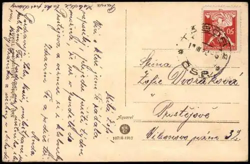 Postcard Tabor Tábor Stadtpartie 1917