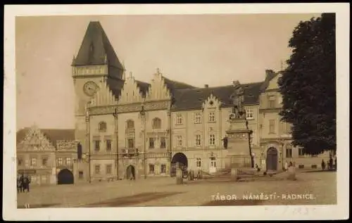 Postcard Tabor Tábor Namesti Radnice 1924