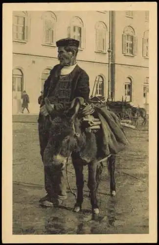 Postcard Split Split Gonjač. Mann mit Esel Typen AK 1928