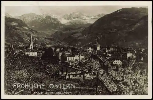 Gries-Bozen Bolzano Stadt - Silberpräge AK Fröhliche Ostern 1933