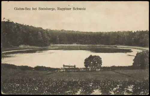 Ansichtskarte Neuruppin Giehm-See bei Steinberge, Ruppiner Schweiz 1919