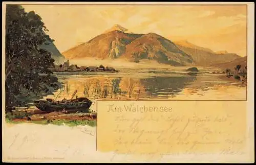 Ansichtskarte Kochel am See Künstlerkarte Am Walchensee 1902