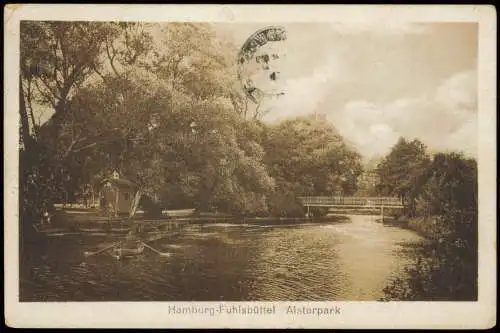 Ansichtskarte Fuhlsbüttel-Hamburg Alsterpark Brücke 1928