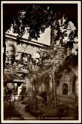 Cartolina Gubbio Chiostro (Kloster) GUBBIO CONVENTO DI S. FRANCESCO 1930