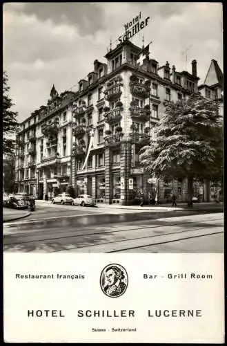 Luzern Lucerna HOTEL SCHILLER Bar Grill Room (Straßen-Ansicht) 1963