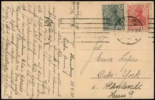 Ansichtskarte Hamburg Krieger-Denkmal Partie am Kriegerdenkmal 1920