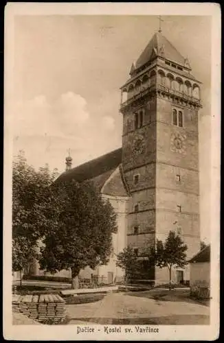 Postcard Datschitz Dačice Dačice Kostel sv. Vavřince 1920