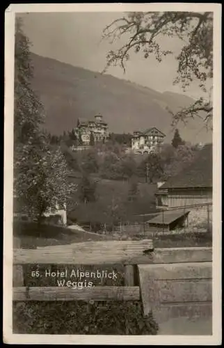 Ansichtskarte Weggis Ortsansicht mit Hotel Alpenblick 1930