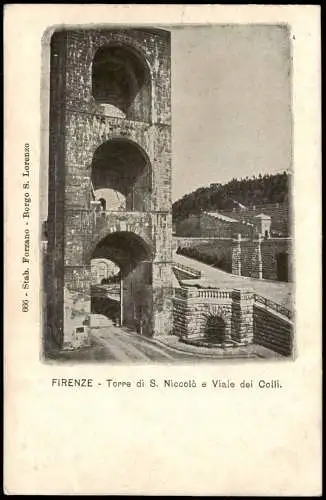 Florenz Firenze FIRENZE Torre di S. Niccolò e Viale dei Colli 1900