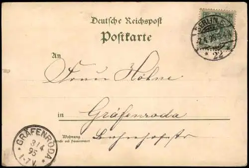Litho AK Kreuzberg-Berlin 2 Bild Stadtteil Wasserfall Victoria-Park 1895