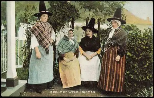 Wales (Allgemein) GROUP OF WELSH WOMEN. Waliser Frauen Typen 1912