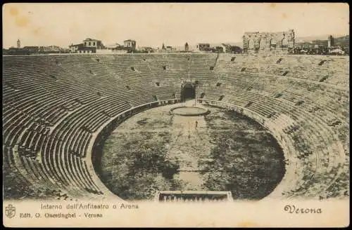 Cartolina Verona Verona Interno dell'Anfiteatro o Arena 1914